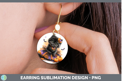 Persian Cat Round Earrings Cats Halloween Sublimation Earrin