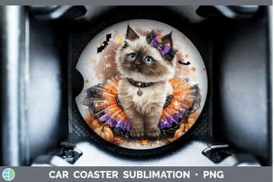 Ragdoll Cat Car Coaster Cats Halloween Sublimation Drink Mat