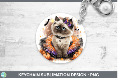 Ragdoll Cat Keychain Cats Halloween Sublimation Keyring Desi