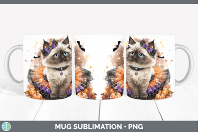 Ragdoll Cat Mug Wrap Cats Halloween Sublimation Coffee Cup D
