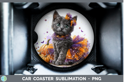 Russian Blue Cat Car Coaster Cats Halloween Sublimation Drin