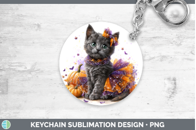 Russian Blue Cat Keychain Cats Halloween Sublimation Keyring