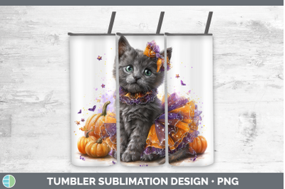 Russian Blue Cat Tumbler Cats Halloween Sublimation 20 oz Sk