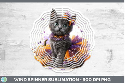 Russian Blue Cat Wind Spinner Cats Halloween Sublimation Spi