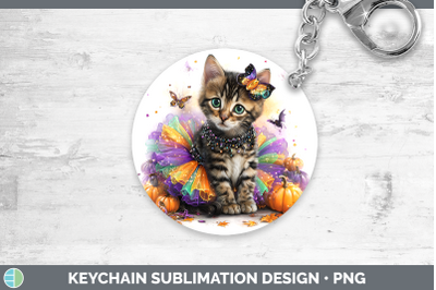 Savannah Cat Keychain Cats Halloween Sublimation Keyring Des