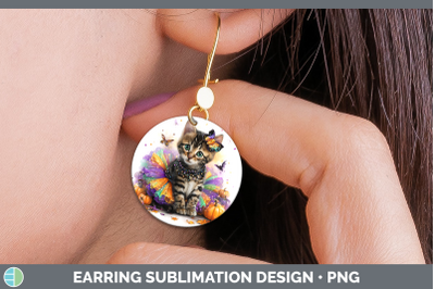 Savannah Cat Round Earrings Cats Halloween Sublimation Earri
