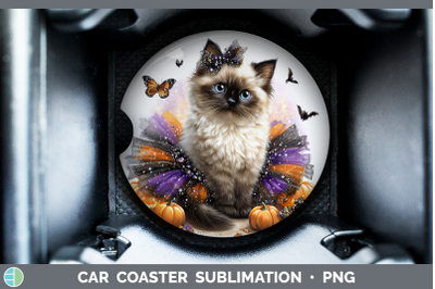 Birman Cat Car Coaster Cats Halloween Sublimation Drink Mat