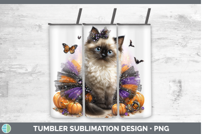 Birman Cat Tumbler Cats Halloween Sublimation 20 oz Skinny T