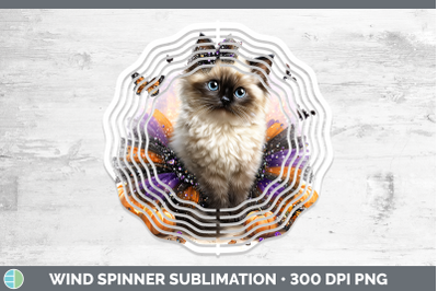 Birman Cat Wind Spinner Cats Halloween Sublimation Spinner D
