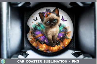 Siamese Cat Car Coaster Cats Halloween Sublimation Drink Mat