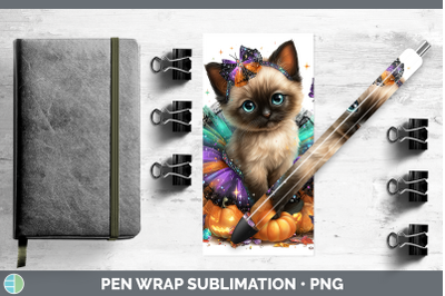 Siamese Cat Pen Wrap Cats Halloween Sublimation Pen Designs