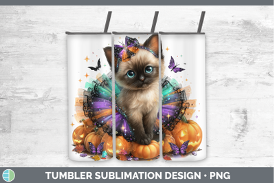 Siamese Cat Tumbler Cats Halloween Sublimation 20 oz Skinny