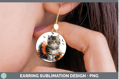 Siberian Cat Round Earrings Cats Halloween Sublimation Earri