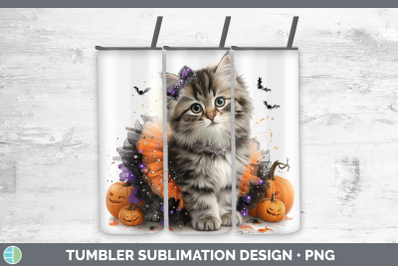 Siberian Cat Tumbler Cats Halloween Sublimation 20 oz Skinny