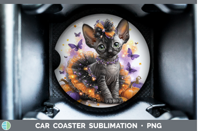 Sphynx Cat Car Coaster Cats Halloween Sublimation Drink Mat
