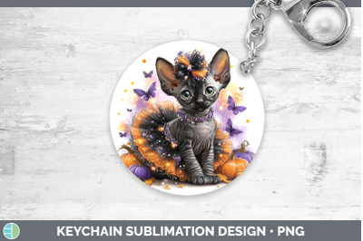 Sphynx Cat Keychain Cats Halloween Sublimation Keyring Desig