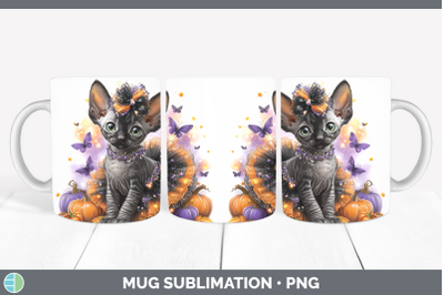 Sphynx Cat Mug Wrap Cats Halloween Sublimation Coffee Cup De