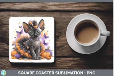 Sphynx Cat Square Coaster Cats Halloween Sublimation Drink M