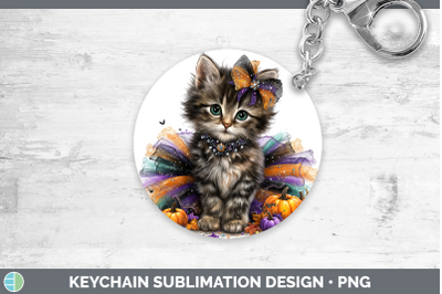 Tabby Cat Keychain Cats Halloween Sublimation Keyring Design