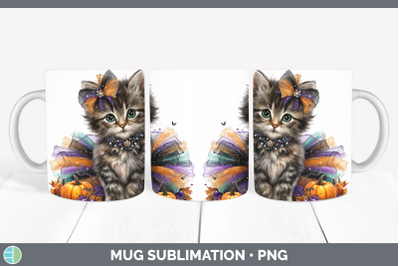 Tabby Cat Mug Wrap Cats Halloween Sublimation Coffee Cup Des
