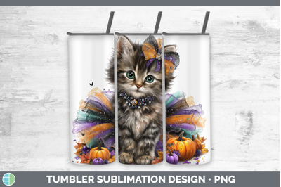Tabby Cat Tumbler Cats Halloween Sublimation 20 oz Skinny Tu