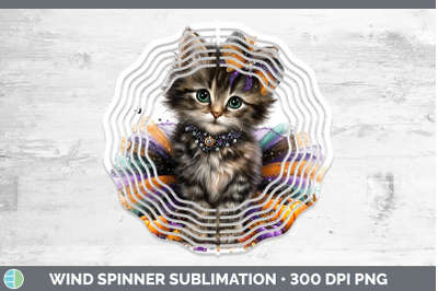 Tabby Cat Wind Spinner Cats Halloween Sublimation Spinner De