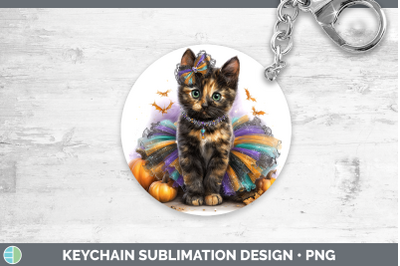 Tortoiseshell Cat Keychain Cats Halloween Sublimation Keyrin
