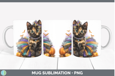 Tortoiseshell Cat Mug Wrap Cats Halloween Sublimation Coffee