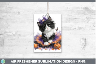Tuxedo Cat Air Freshener Cats Halloween Sublimation Car Scen