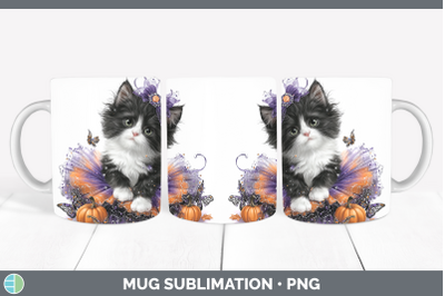 Tuxedo Cat Mug Wrap Cats Halloween Sublimation Coffee Cup De