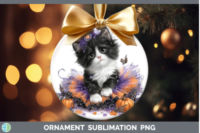 Tuxedo Cat Ornament Cats Halloween Sublimation Bauble Design