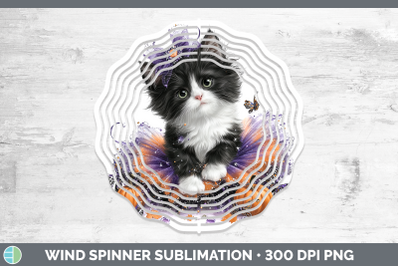 Tuxedo Cat Wind Spinner Cats Halloween Sublimation Spinner D