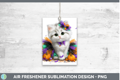 White Cat Air Freshener Cats Halloween Sublimation Car Scent