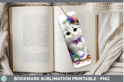 White Cat Bookmark Cats Halloween Sublimation Printable Desi