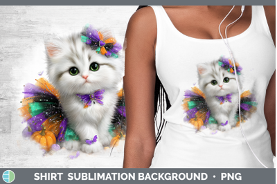 White Cat Shirt Cats Halloween Sublimation Background Design