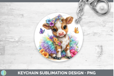 Cow Keychain Farm Rainbow Summer Sublimation Keyring Designs