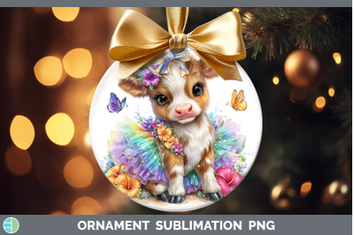 Cow Ornament Farm Rainbow Summer Sublimation Bauble Designs
