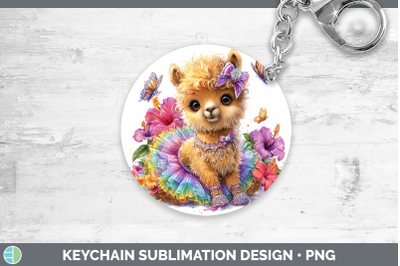LLama Keychain Farm Rainbow Summer Sublimation Keyring Desig