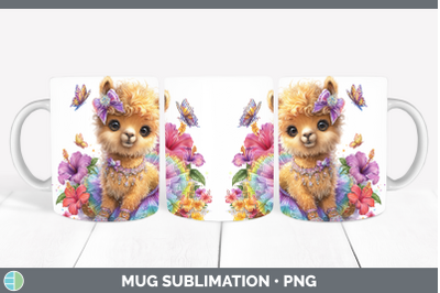 LLama Mug Wrap Farm Rainbow Summer Sublimation Coffee Cup De