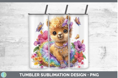 LLama Tumbler Farm Rainbow Summer Sublimation 20 oz Skinny T