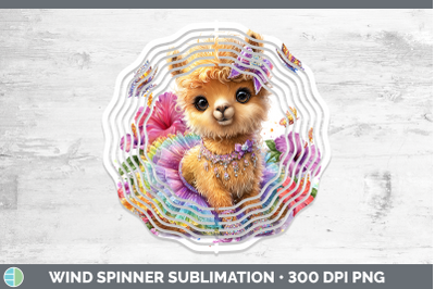 LLama Wind Spinner Farm Rainbow Summer Sublimation Spinner D