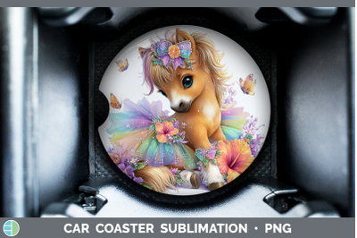 Horse Car Coaster Farm Rainbow Summer Sublimation Drink Mat