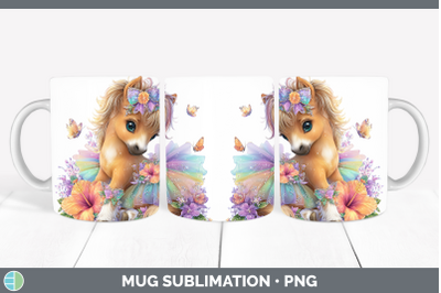 Horse Mug Wrap Farm Rainbow Summer Sublimation Coffee Cup De
