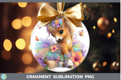 Horse Ornament Farm Rainbow Summer Sublimation Bauble Design