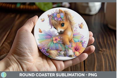 Horse Round Coaster Farm Rainbow Summer Sublimation Coaster
