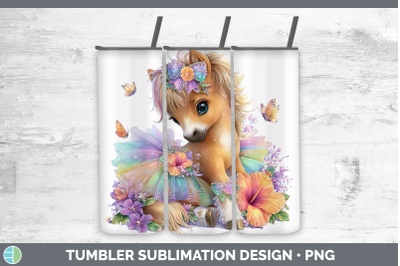 Horse Tumbler Farm Rainbow Summer Sublimation 20 oz Skinny T
