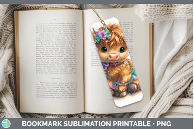 Highland Cow Bookmark Farm Rainbow Summer Sublimation Printa