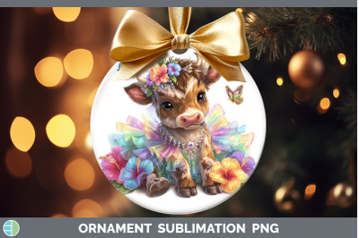 Bull Ornament Farm Rainbow Summer Sublimation Bauble Designs
