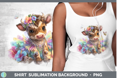 Bull Shirt Farm Rainbow Summer Sublimation Background Design