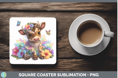 Bull Square Coaster Farm Rainbow Summer Sublimation Drink Ma